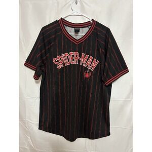 Spider-Man Morales 11 Jersey Shirt Mens Large Marvel BoxLunch Black Red